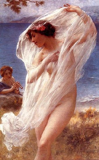 Charles-Amable Lenoir A Dance By The Sea Norge oil painting art